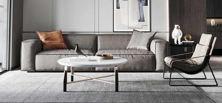 小戶(hù)型三人位ins風(fēng)意式極簡(jiǎn)納帕皮沙發(fā)