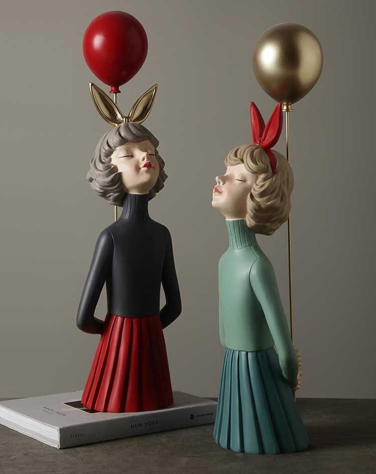 創(chuàng)意氣球女孩擺件