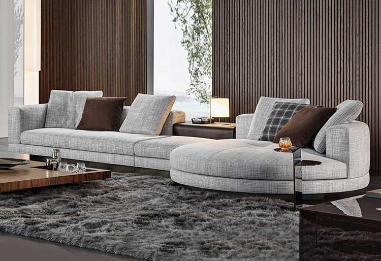 極簡(jiǎn)布藝沙圓形貴妃轉(zhuǎn)角組合別墅款