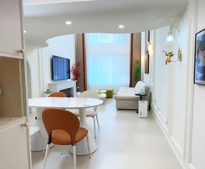 大慶濱海花園68m2奶油風(fēng)整裝修實(shí)景拍攝